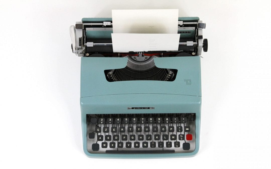 Writing content on a typewriter